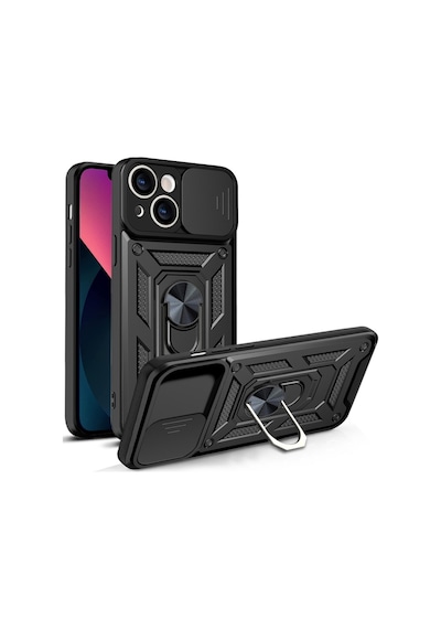 Teleplus Apple Uyumlu iPhone 13 Kılıf Magnetik Standlı Kamera Korumalı Slide Sürgülü Cover Kapak