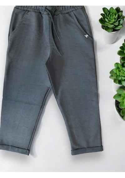 Zekids Erkek Çocuk Basic Pamuklu Eşofman Alt-14201 Füme