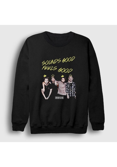 Presmono Unisex Band 5 Seconds Of Summer Sweatshirt Siyah