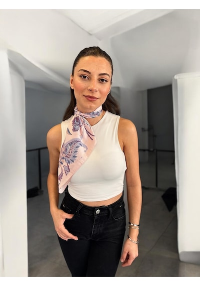 Çiçek Çizim Desen Bandana/fular Çok Renkli