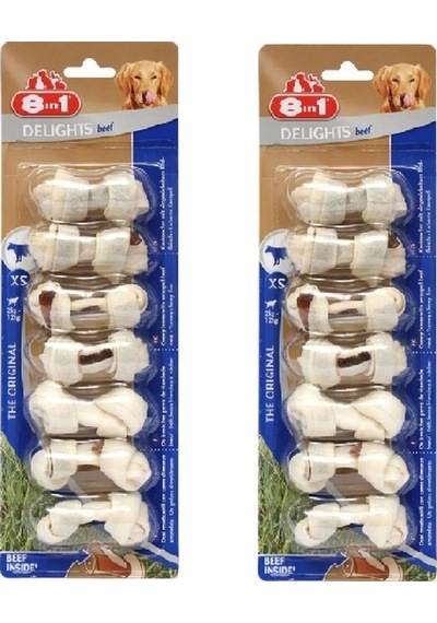 8in1 Delights Bones Biftekli Xs Köpek Ödül Kemiği 7 Li X 2 Adet