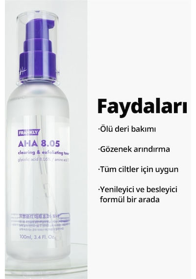 Frankly Aha Gözenek Sıkılaştırıcı Ve Aydınlatıcı Glikolik Asit İçerikli Tonik 100 ML