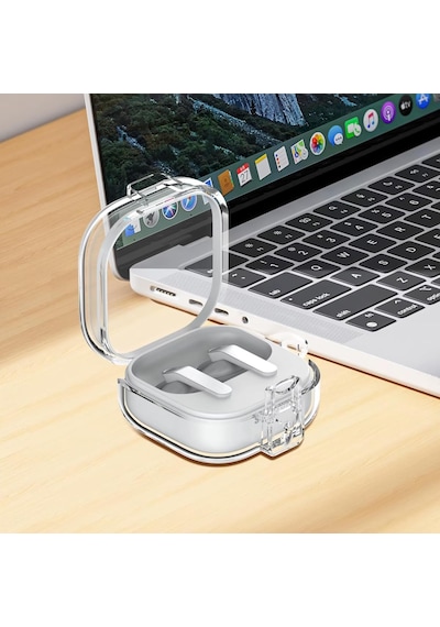 Samsung Galaxy Buds 4 / Buds 4 Pro Uyumlu Şeffaf Premium Kulaklık Kılıfı Güvenlik Kilidi Mekanizmalı, Darbe Emici Tpu Malzeme Şeffaf Siyah