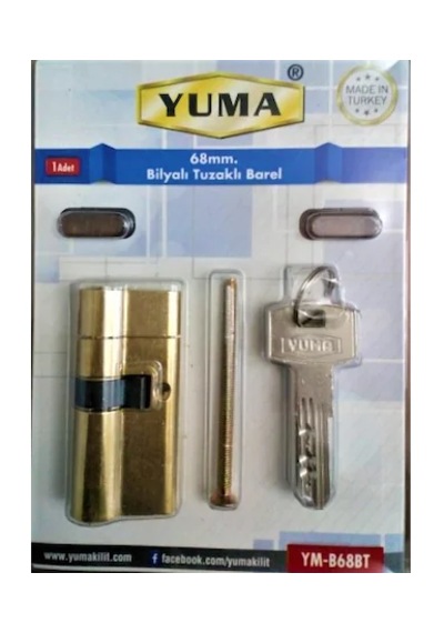 Yuma Pirinç Bilyalı Barel Tuzaklı Kapı Bareli 68mm Çelik Kapı Göb