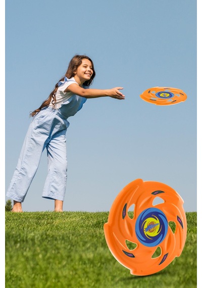 Frisbee Frizbi Fırlatma Diski Disk Atma Oyunu Çocuk Yetişkin Plaj Bahçe Oyuncak 24 cm Turuncu