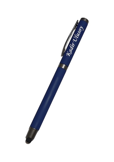Kişiye Özel Dokunmatik Uyumlu Jel Kalem Metal Gövde, Stylus Uçlu Mavi