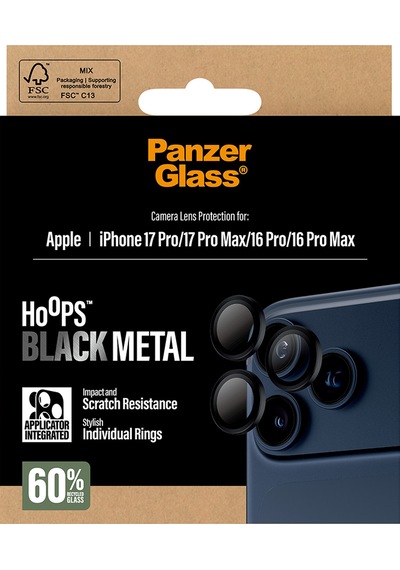 Panzerglass Hoops Apple Uyumlu iPhone 17 Pro Max 16 Black Kamera Lens Koruyucu