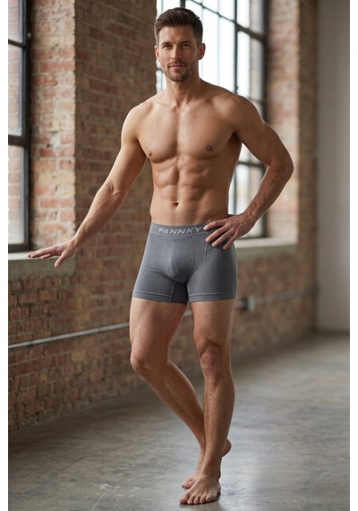 Fit Women Erkek Trend Nefes Alan Relaxed Gri Boxer