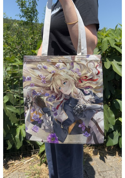 Zipzap Violet Evergarden V4 Yazlık Kışlık Çift Taraflı Kanvas Baskı Bez Çanta Anime Çantası