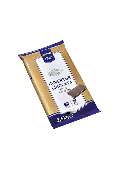 Metro Chef Kuvertür %53 Bitter Çikolata 2,5 Kg Pastacılık Ürünü Tarı