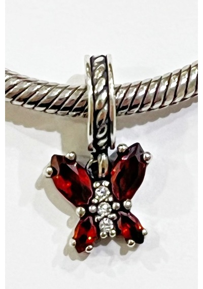 Yerli Üretim Renkli Kelebek Sallantılı Charm Gümüş 14115562