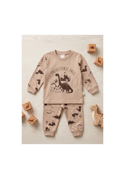 Deniva Kids Erkek Bebek Kahve Dinozor Baskılı %100 Pamuklu Uzun Kollu Alt Üst Eşofman / Pijama Takımı - 2 Yaş Kahverengi Deniva Kids Erkek Bebek Kahve Dinozor Baskılı %100 Pamuklu Uzun Kollu Alt Üst Eşofman / Pijama Takımı - 2 Yaş Kahverengi