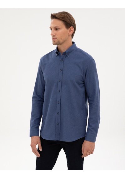 Pierre Cardin Erkek İndigo Gömlek Desenli 50311380-vr028 İndigo