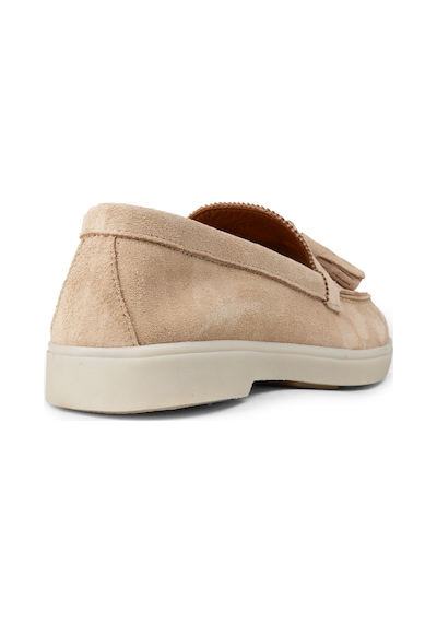 Deery Kadın Hakiki Süet Bej Püsküllü Loafer - 02040zbejc01