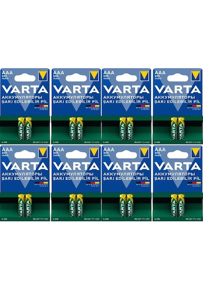 Varta 56703 800 mAh Blister AAA Ni-MH Şarj Edilebilir İnce Kalem Pil 2 x 8'li