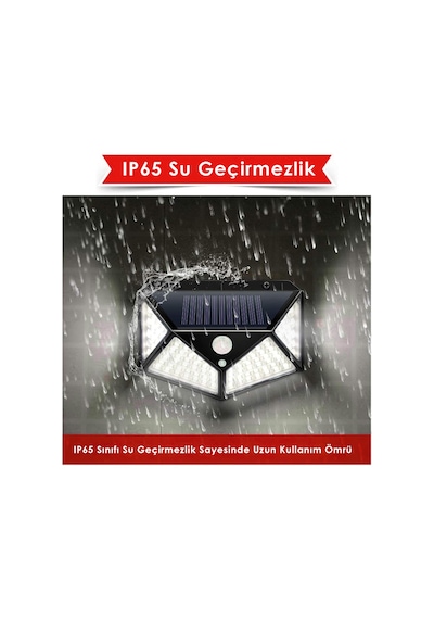 Technojet 2Adet 100 Ledli Solar Beyaz Işık Güneş Enerjili Bahçe Lambası Hareket Sensörlü