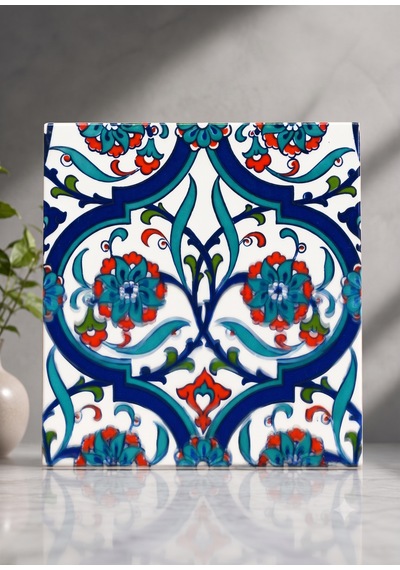 Armada Çini 20x20 Cm Ac 56 Kütahya Çinisi İznik Desenli Çini Karo