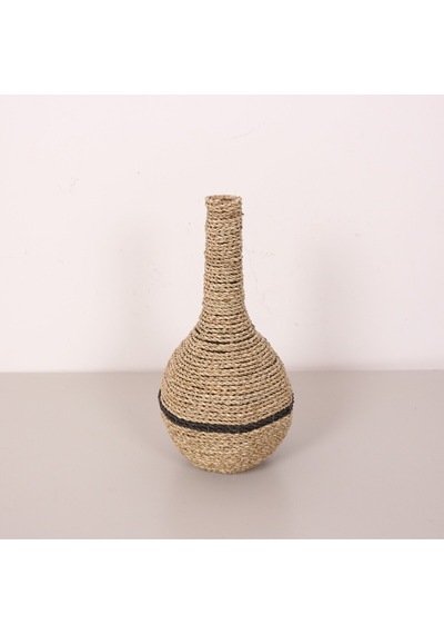 Garlıc Rafya Vazo - Saksı 22x42 Cm Bej