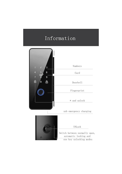 Akıllı Cam Kapı Kilidi Parmak İzi+şifre+kart+bluetooth İle Açma