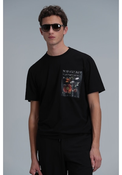 Lufian Exotic Modern Grafik T- Shirt Siyah Siyah 111020202100100 111020202100100 Siyah