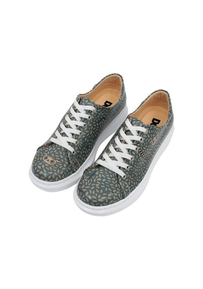 Kadın Vegan Deri Mavi Günlük Sneakers - Lemur Tasarım Çok Renkli