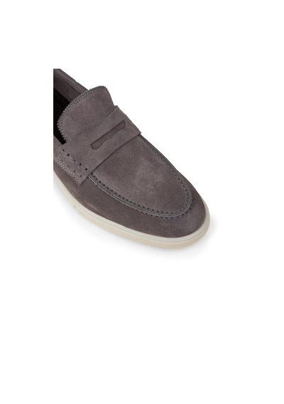 Deery Erkek Hakiki Süet Gri Loafer Ayakkabı - 02028mgrıc01 Gri