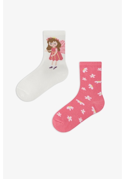 Penti Pembe Kız Çocuk Sleepy Fairy 2'li Soket Çorap