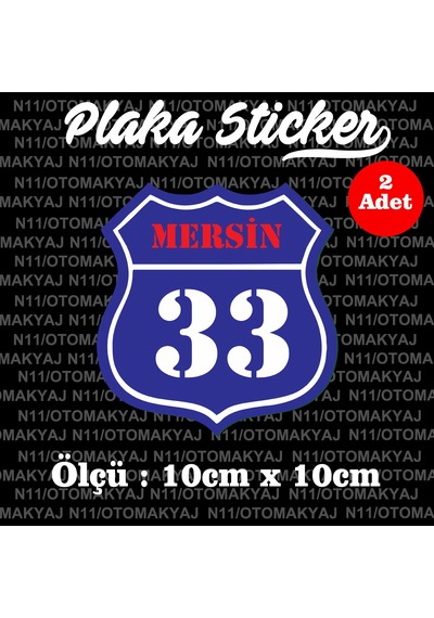 33 Mersin İl Şehir Plaka Sticker Futbol Spor Kulüb