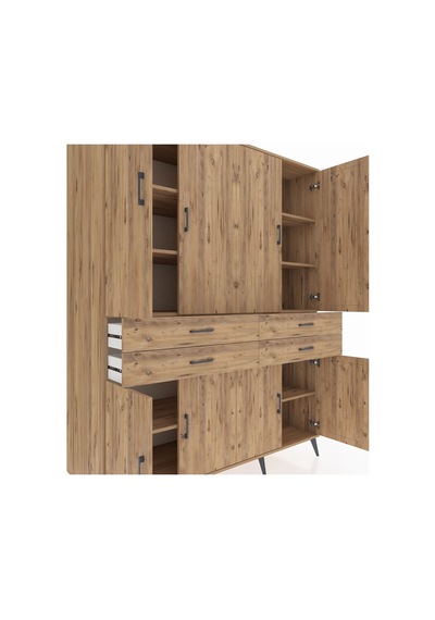 Kronos Gardrop 8 Raflı 4 Çekmeceli 8 Kapaklı 176x59x221 Çam-çam Çam Kronos Gardrop 8 Raflı 4 Çekmeceli 8 Kapaklı 176x59x221 Çam-çam Çam