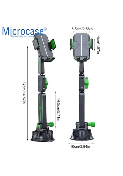 Microcase Tır Kamyon Otobüs Otomobil İçi Vantuzlu Ayarlanabilir 360 Dönerli Telefon Tutucu - Al5076 1