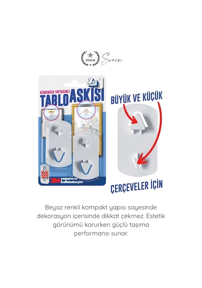 Tablobandı Yapışkanlı Çivisiz Tablo Askısı 3m Güçlü Duvar Askı Aparatı Çerçeve Resim Saat Dekorasyo Beyaz