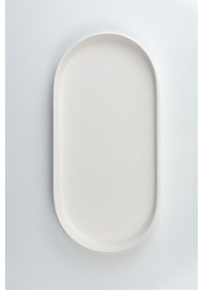 Dik Kenarlı Oval Tabak Seramik Bisküvi - 41 X 20.5 Cm - Ham Ürün Boyanabilir Obje