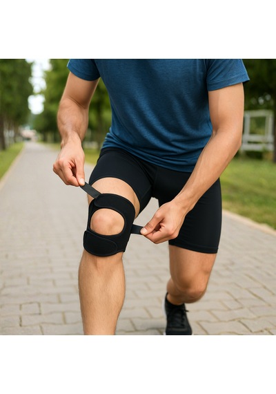 Patella Destekli Medikal Diz Korsesi Çapraz Bağ Menisküs İçin Sporcu Dizlik Siyah