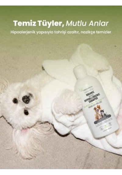 Ayrex Greenwich Hassas Bakım Kedi Ve Köpek Şampuanı 200 Ml %99,74 Organik İçerikli Vegan Şampuan / Hassas Cilt