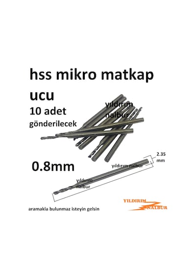 Mikro Hss Metal 0.8mm Matkap Ucu Kalın Sap Kıl Micro Hss Metal Uç