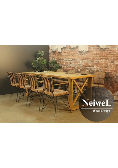 Neiwel Vean Doğal Ahşap Toplantı Masası x 80 x 140 Açık Ceviz