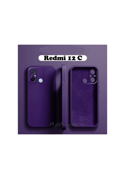 Xiaomi Redmi 12c Uyumlu Kılıf Kamera Korumalı Içi Kadife Süet Yumuşak Hisli Lansman Silikon Kapak Mor