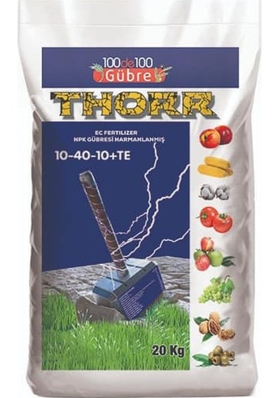 Thorr 10-40-10 Dengeli Npk Klorsuz Gübre Damlama Gübresi 20 Kg