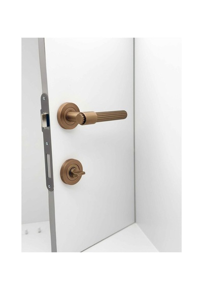 Erva Handles Zk79 Mat Antik Sarı Rozetli Wc Banyo Kapı Kolu 2 Takım