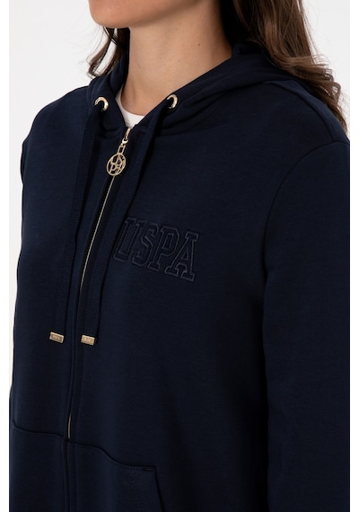 U.S. Polo Assn. Kadın Lacivert Fermuarlı Kapüşonlu Sweatshırt 50307714-VR033 U.S. Polo Assn. Kadın Lacivert Fermuarlı Kapüşonlu Sweatshırt 50307714-VR033