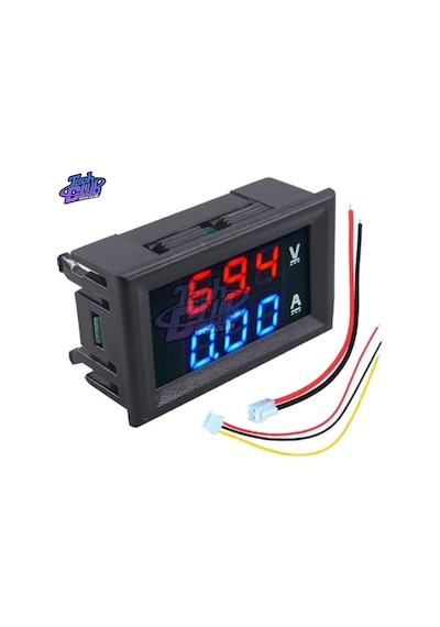 Kırmızı Mavi 100v 10a-dc 0- 100v Mini Dijital Voltmetre 10a Panel Amp Volt Gerilim Akım Cihazı Dedektörü Led Test Cihazı 43845677