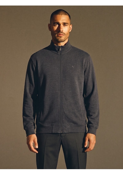 Maccali Erkek Gri Büyük Beden Pamuklu Fermuarlı Sweatshirt