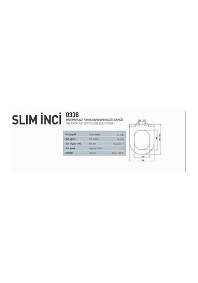 Nkp Slim İnci Yavaş Kapanan Klozet Kapağı Thermoplast Diğer
