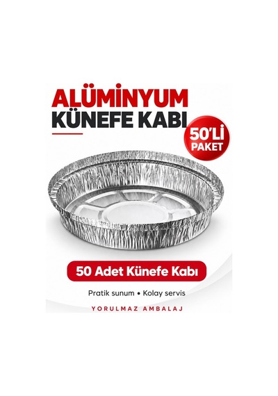 Alüminyum Künefe Kabı 50 Adet Yuvarlak Kullan At Tatlı Ve Sunum Tepsisi Diğer