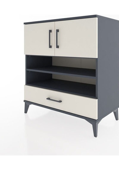 Hyperion Şifonyer 3 Raflı Tek Çekmeceli 2 Kapaklı 88x44x96 Antrasit-aytaşı Antrasit Hyperion Şifonyer 3 Raflı Tek Çekmeceli 2 Kapaklı 88x44x96 Antrasit-aytaşı Antrasit