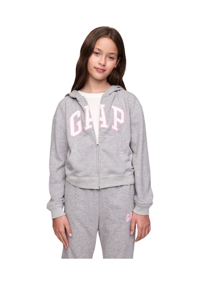 Gap Relaxed Gap Logo Fermuarlı Sweatshirt - 746744-9998 Gri