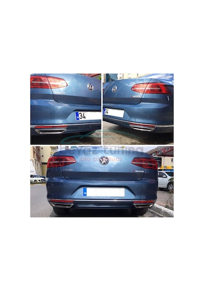 Volkswagen Passat B8 Krom Egzoz Görünümü Difüzör Çıtası 2015-2018