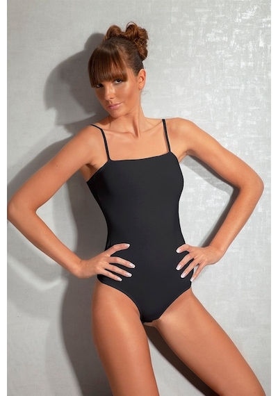 Doreanse Kadın Ince Askılı Siyah Body 12109