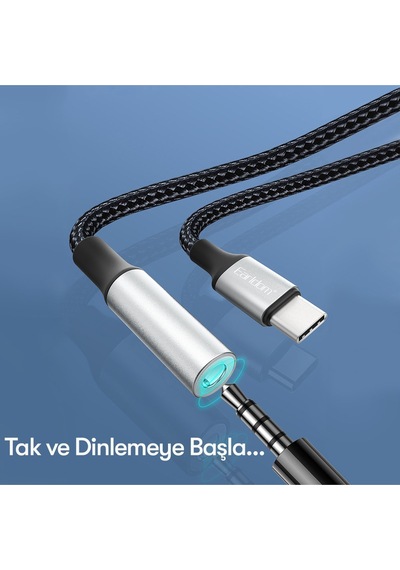 Earldom Ot77 Tak Çalıştır Type-c To Aux Dönüştürücü - Siyah M414
