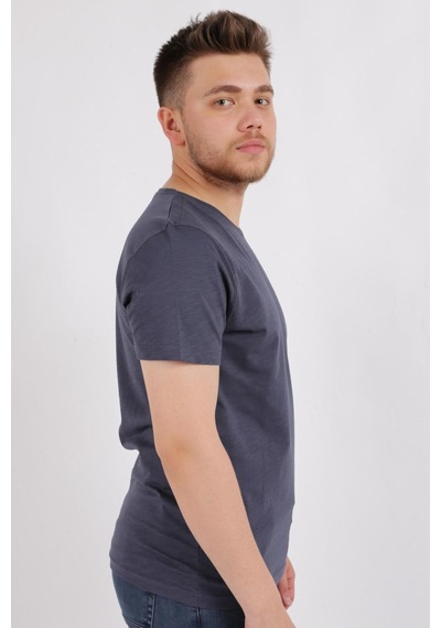 Cazador 4601 Erkek V Flamlı T-shirt 24YCEEO04601-R0106 Antrasit